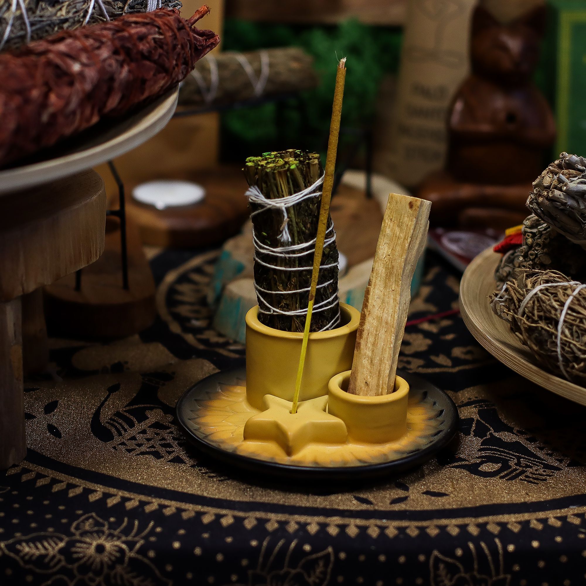 Palo Santo Stick & Smudge Holder – Mandala – Sand & Grey | www.artisan-gifts.co.uk 3 Palo Santo Stick & Smudge Holder – Mandala – Sand & Grey | www.artisan-gifts.co.uk 2