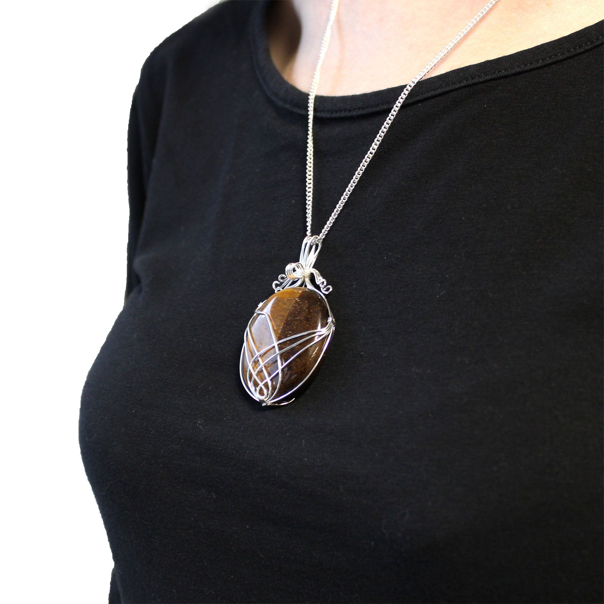 Swirl Wrapped Gemstone Necklace – Tiger Eye | www.artisan-gifts.co.uk 4 Swirl Wrapped Gemstone Necklace – Tiger Eye | www.artisan-gifts.co.uk 3