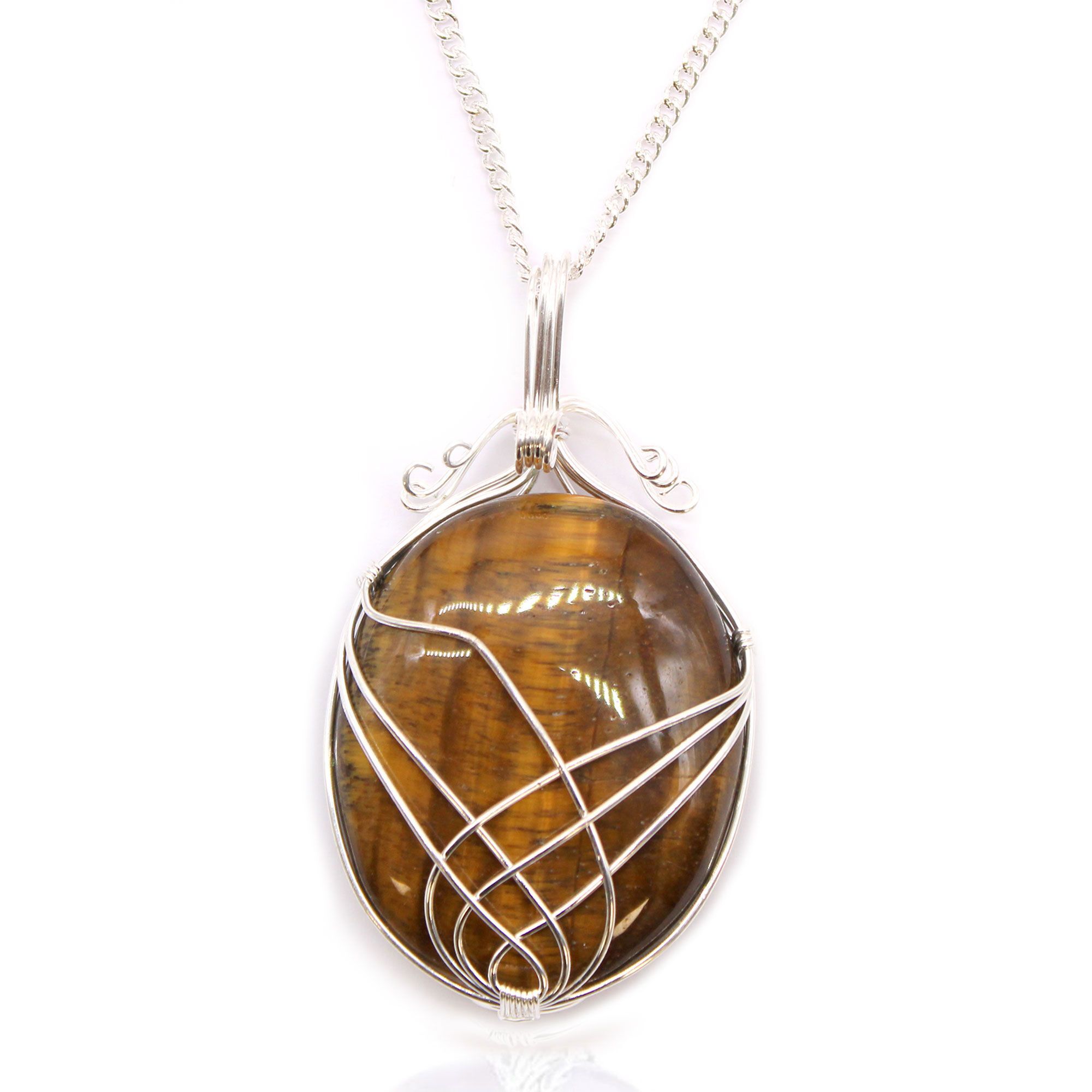 Swirl Wrapped Gemstone Necklace – Tiger Eye | www.artisan-gifts.co.uk 2 Swirl Wrapped Gemstone Necklace – Tiger Eye | www.artisan-gifts.co.uk 1